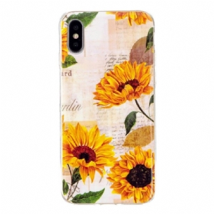 Coque iPhone XS / X Fluorescente Tournesol Vintage