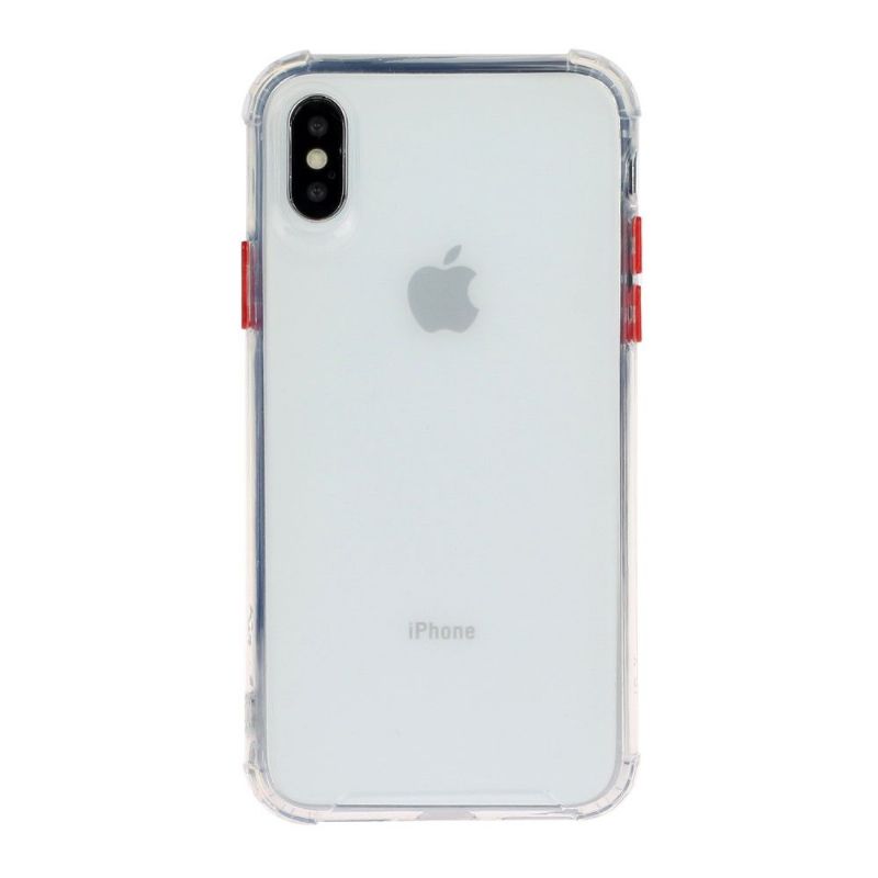 Coque iPhone XS / X semi transparent avec bouton couleur