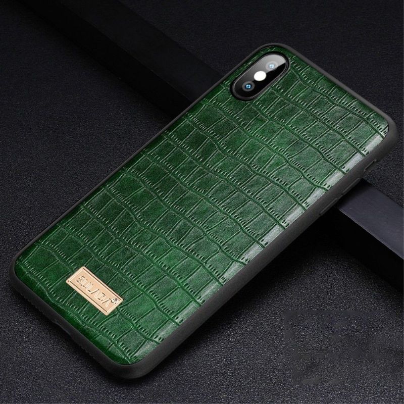 Coque iPhone XS / X SULADA Croco Effet Cuir