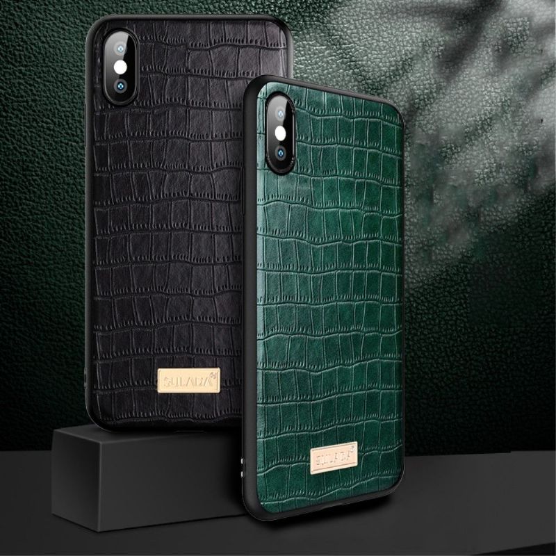 Coque iPhone XS / X SULADA Croco Effet Cuir