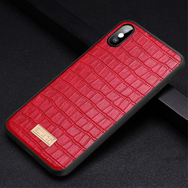 Coque iPhone XS / X SULADA Croco Effet Cuir