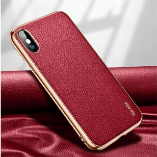 Coque iPhone XS / X SULADA Effet Cuir