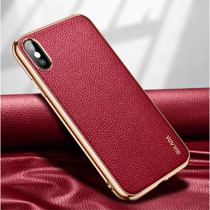 Coque iPhone XS / X SULADA Effet Cuir