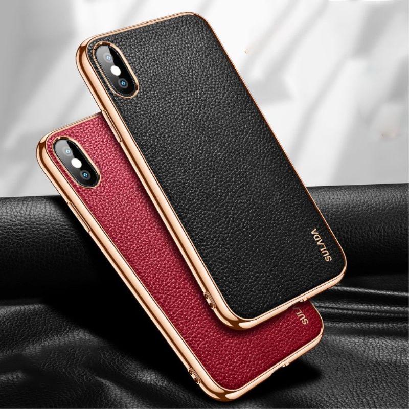 Coque iPhone XS / X SULADA Effet Cuir