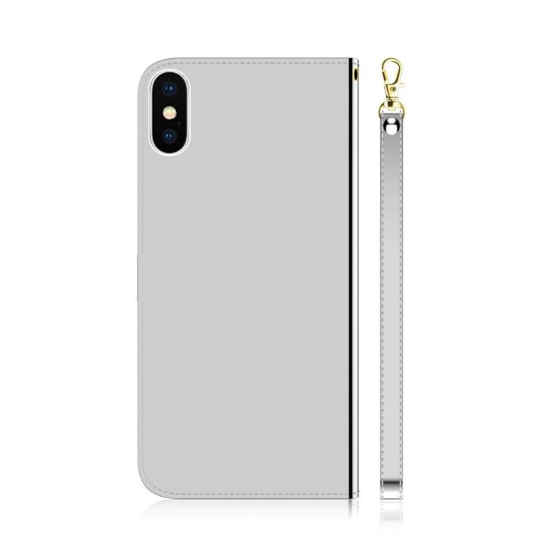 Housse iPhone XS / X simili cuir effet miroir