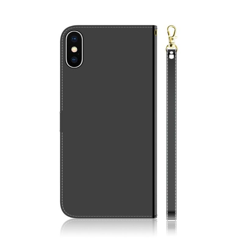 Housse iPhone XS / X simili cuir effet miroir