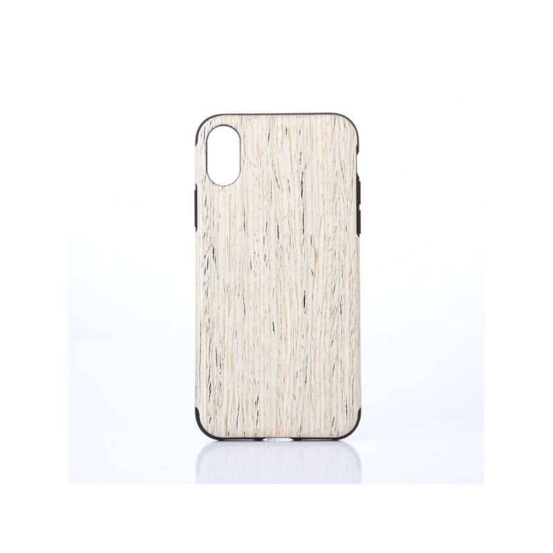 iPhone X / XS - Coque premium effet bois - Blanc