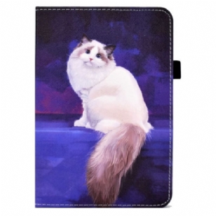 Housse iPad 10.9" (2022) Chat Blanc