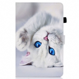 Housse iPad 10.9" (2022) Chat Blanc aux Yeux Bleus