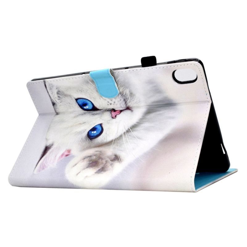 Housse iPad 10.9" (2022) Chat Blanc aux Yeux Bleus