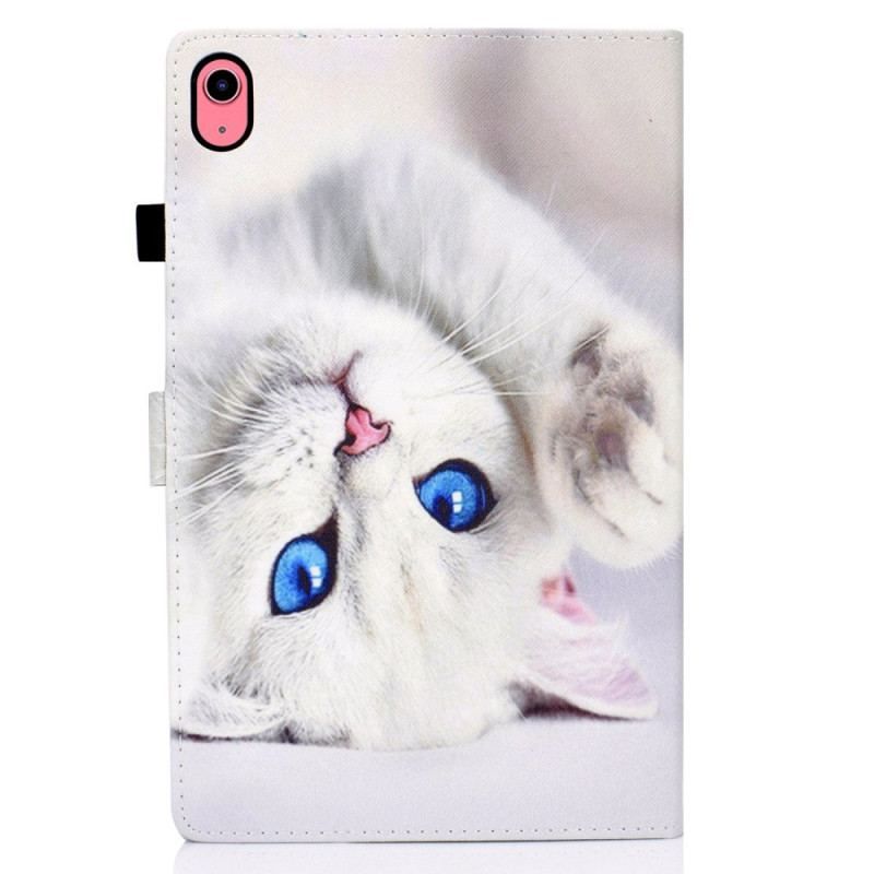 Housse iPad 10.9" (2022) Chat Blanc aux Yeux Bleus