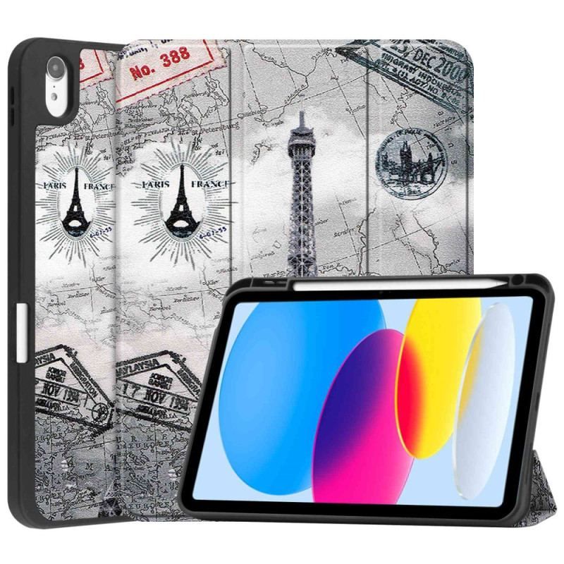 Smart Case iPad 10.9'' (2022) Porte-Stylet Tour Eiffel