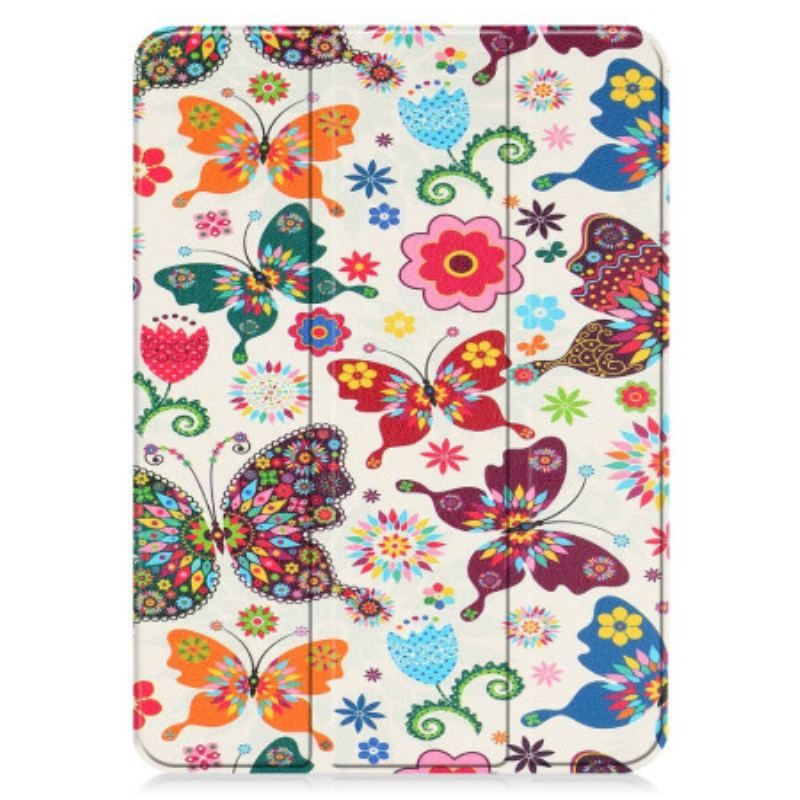 Smart Case iPad 10.9'' (2022) Renforcée Papillons et Fleurs