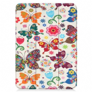 Smart Case iPad 10.9'' (2022) Renforcée Papillons et Fleurs