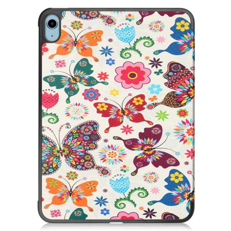 Smart Case iPad 10.9'' (2022) Renforcée Papillons et Fleurs