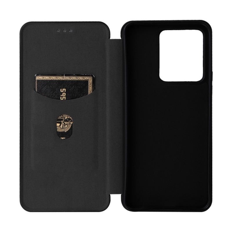 Flip Cover Vivo Y35 / Y22s Fibre Carbone