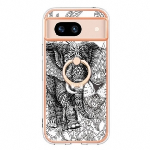 Coque Google Pixel 8 Anneau-Suppport Totem Éléphant