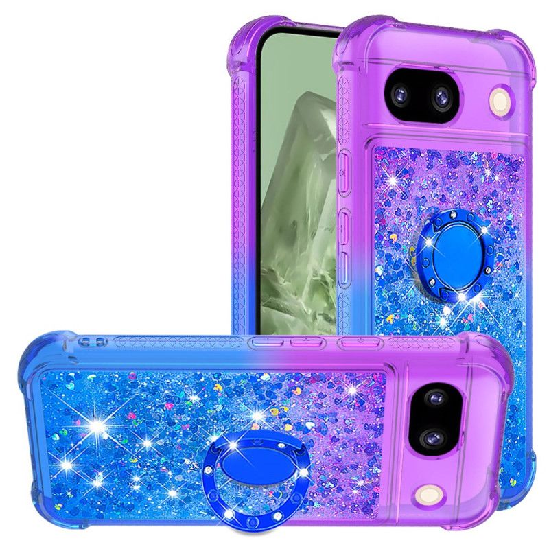 Coque Google Pixel 8A Anneau-Support Dégradé Paillettes