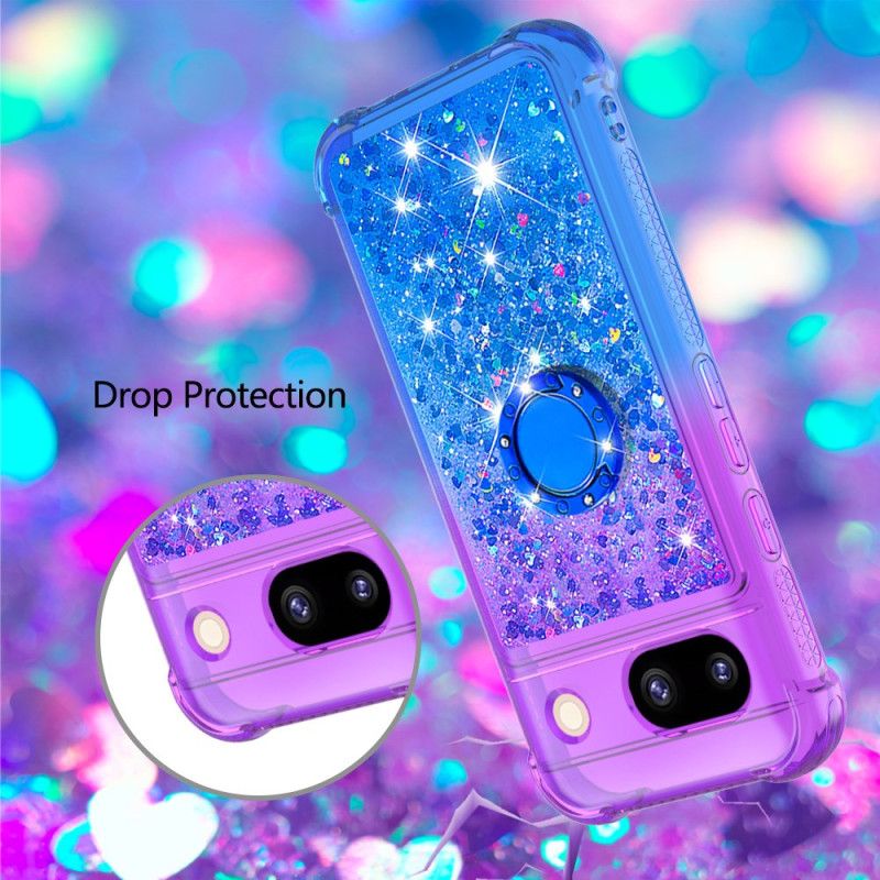 Coque Google Pixel 8A Anneau-Support Dégradé Paillettes