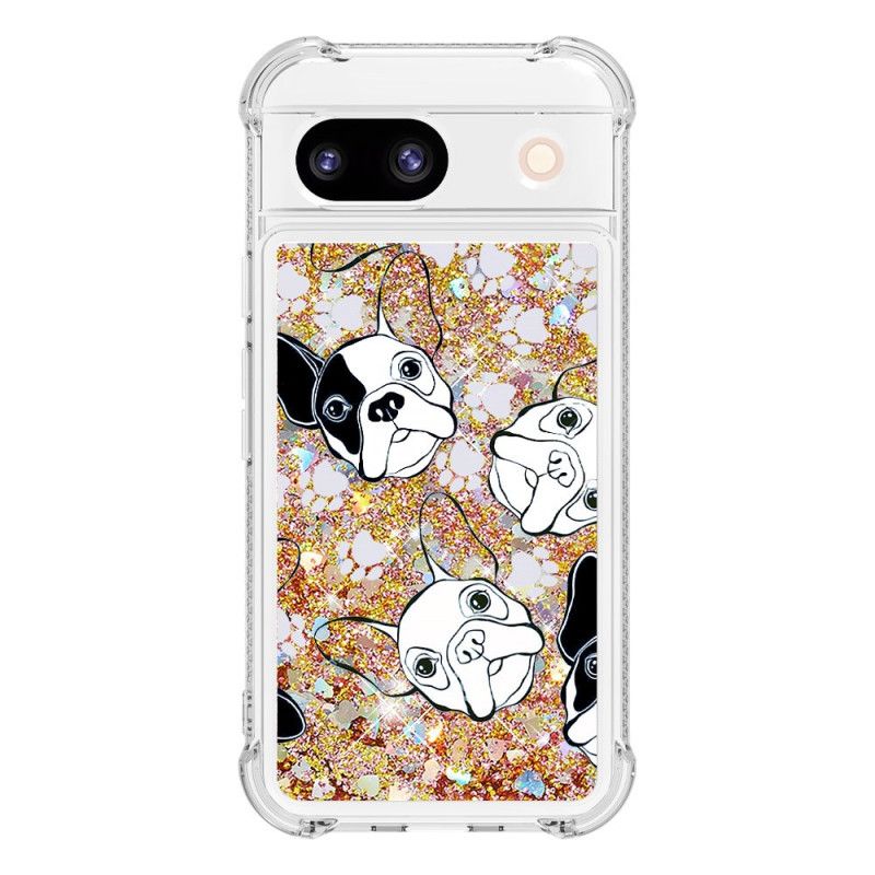 Coque Google Pixel 8A Paillettes Motif Fun