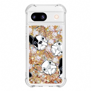 Coque Google Pixel 8A Paillettes Motif Fun