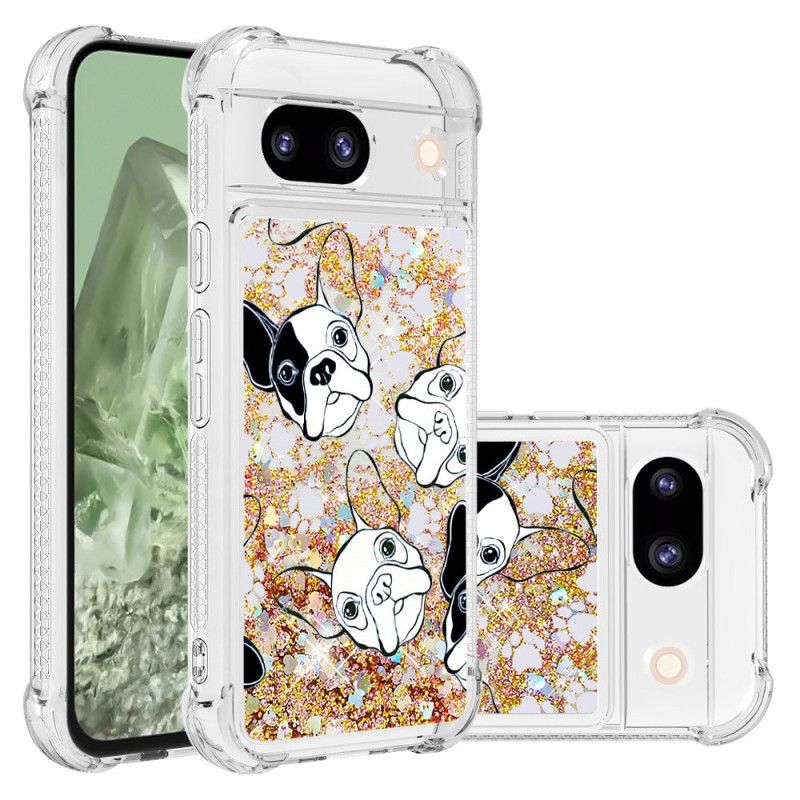 Coque Google Pixel 8A Paillettes Motif Fun