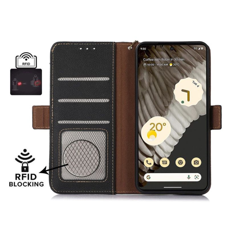 Housse Google Pixel 8A Cuir avec Blocage RFID et Portefeuille