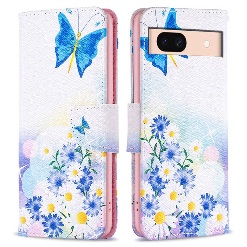 Housse Google Pixel 8A Papillons et Fleurs Aquarelle