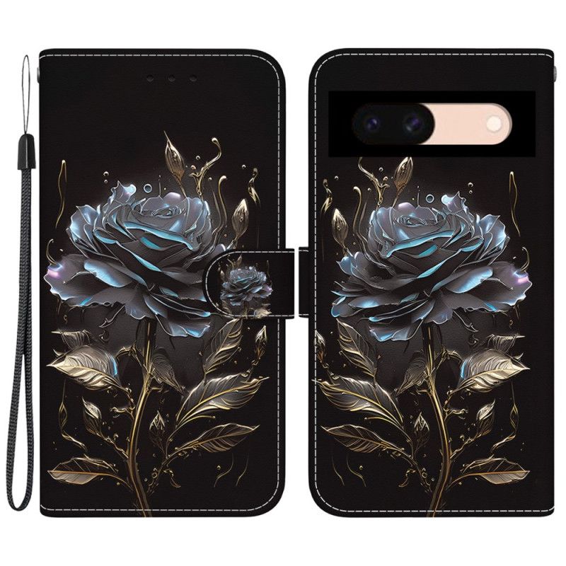 Housse Google Pixel 8a Rose Noire Lanière