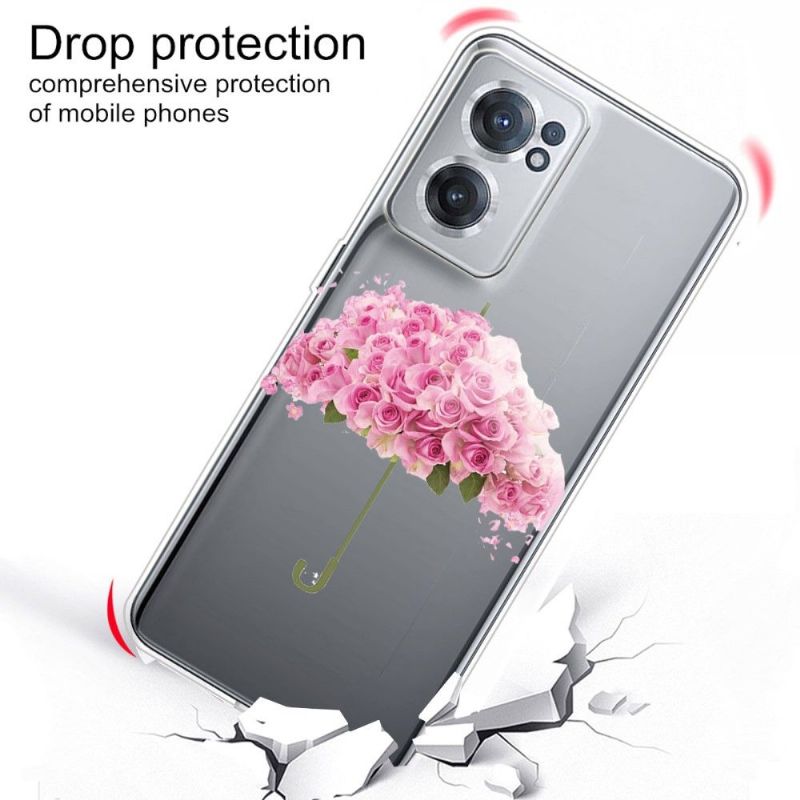 Coque OnePlus Nord CE 2 5G parapluie fleuri