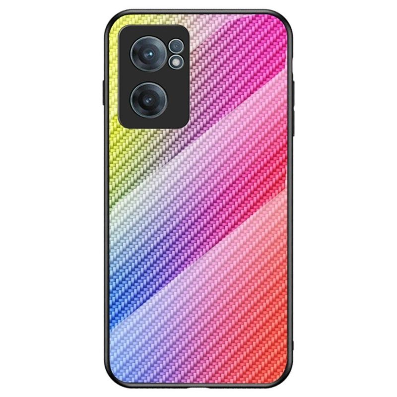 Coque OnePlus Nord CE 2 5G style fibre carbone en verre trempé