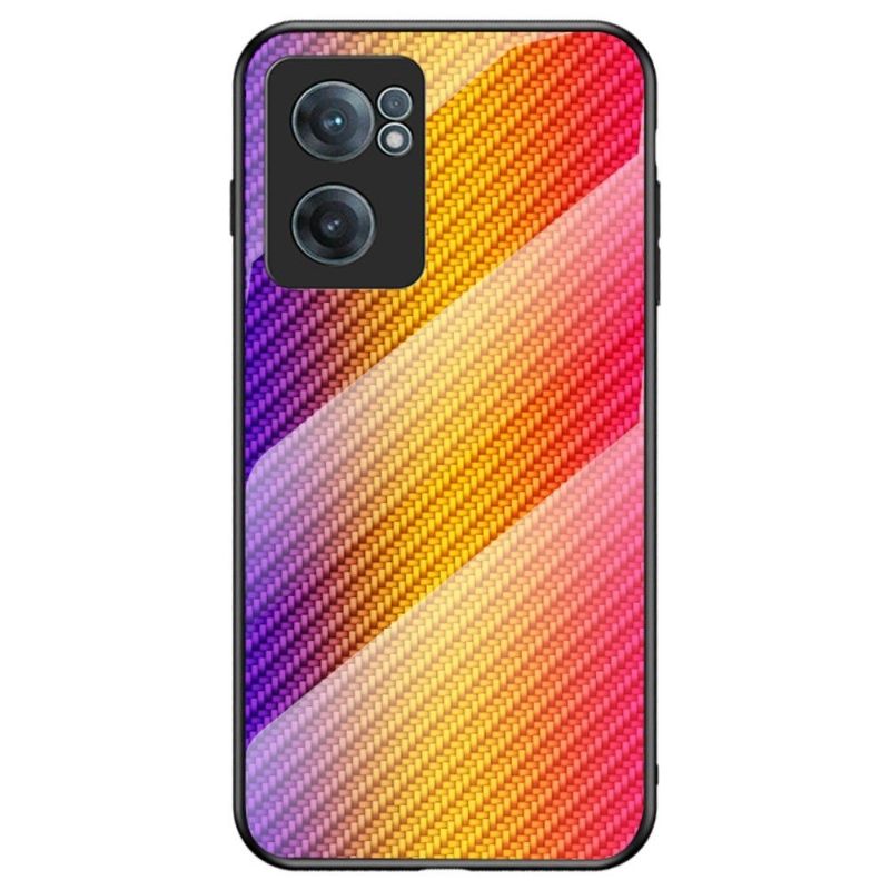 Coque OnePlus Nord CE 2 5G style fibre carbone en verre trempé