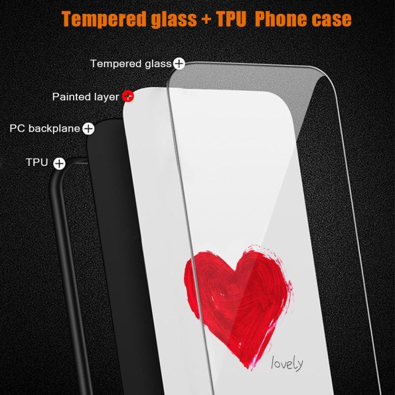 Coque Huawei Pura 70 Pro Verre Trempé Coeur Doré sur Fond Noir