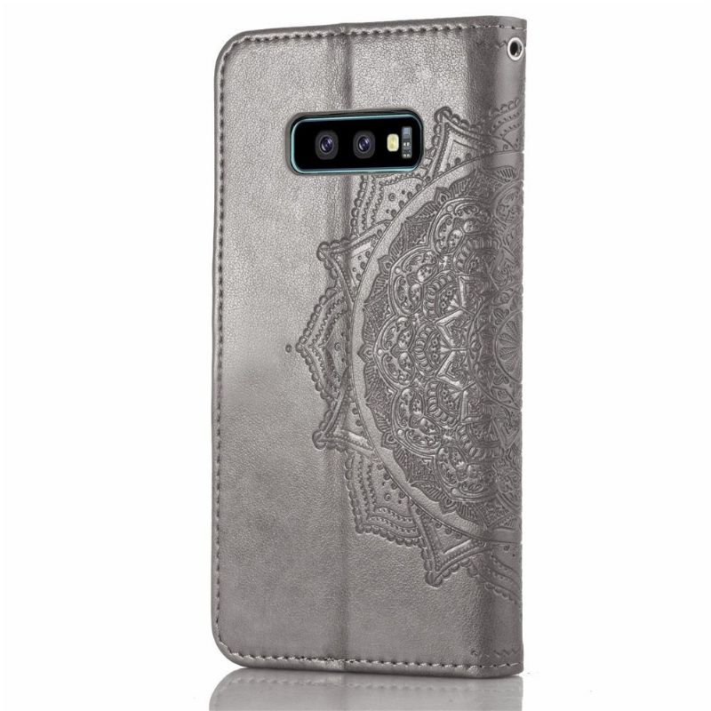 Housse Samsung Galaxy S10e Mandala relief en simili cuir