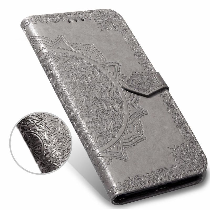 Housse Samsung Galaxy S10e Mandala relief en simili cuir