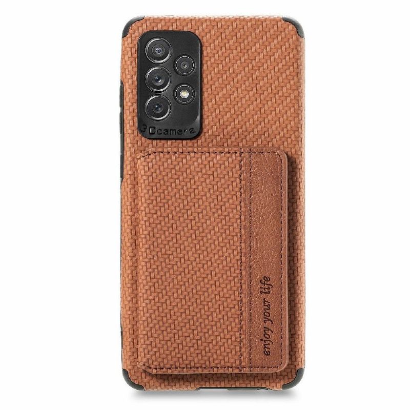 Coque Samsung Galaxy A52 4G / 5G / A52s 5G Fibre Carbone Porte Cartes