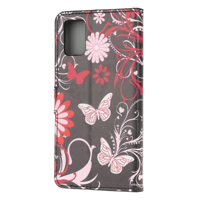 Housse Samsung Galaxy A52 / A52 5G / A52s 5G Papillons et Fleurs