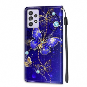 Housse Samsung Galaxy A52s 5G, A52 5G et A52 4G Papillon violet