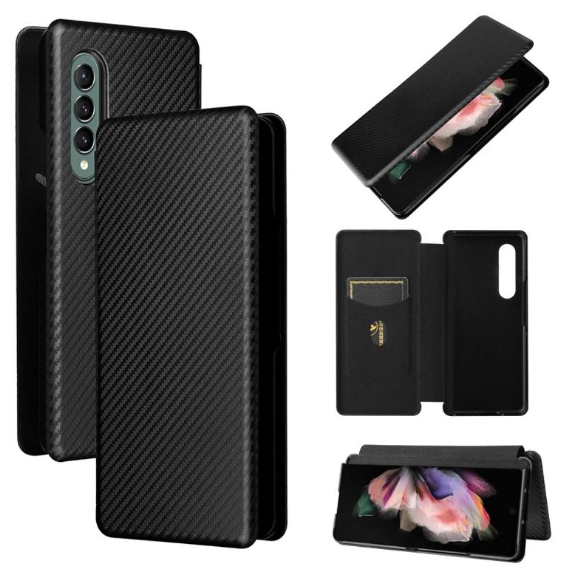 Housse Samsung Galaxy Z Fold3 5G simili cuir fibre de carbone