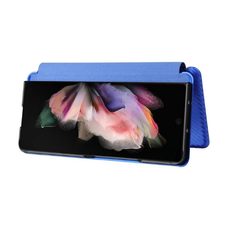 Housse Samsung Galaxy Z Fold3 5G simili cuir fibre de carbone