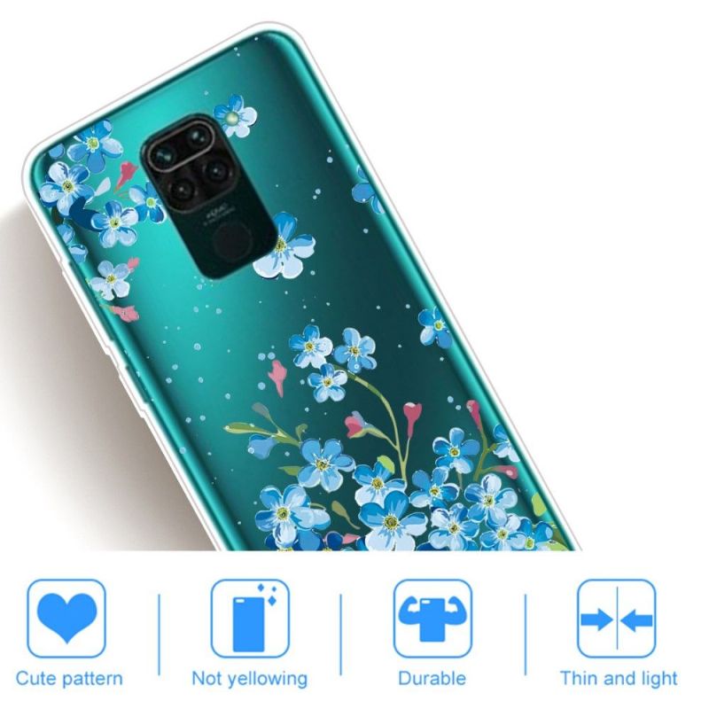 Coque Xiaomi Redmi Note 9 Fleurs Bleues