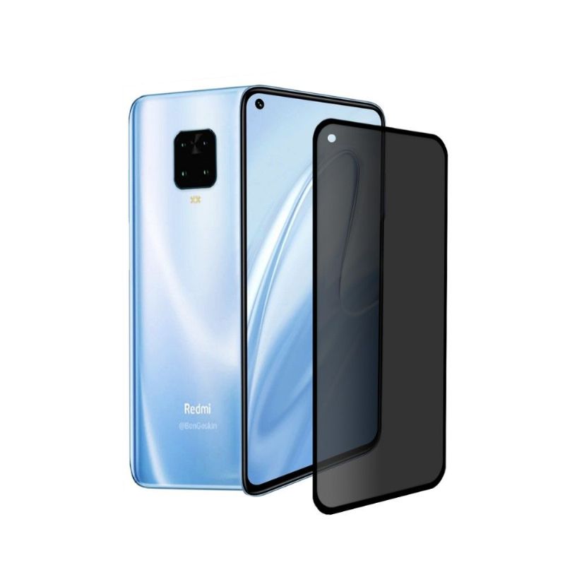 Protection d'écran Xiaomi Redmi Note 9 verre trempé et filtre de confidentialité