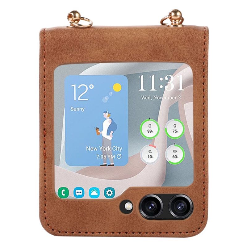 Coque Samsung Galaxy Z Flip 5 Matelassée avec Bandoulière