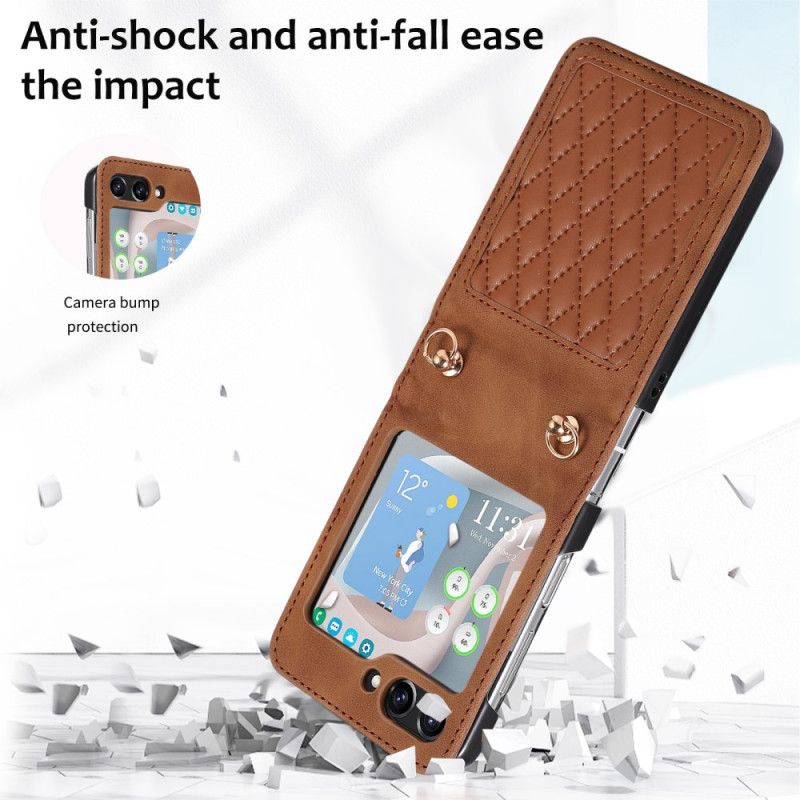 Coque Samsung Galaxy Z Flip 5 Matelassée avec Bandoulière