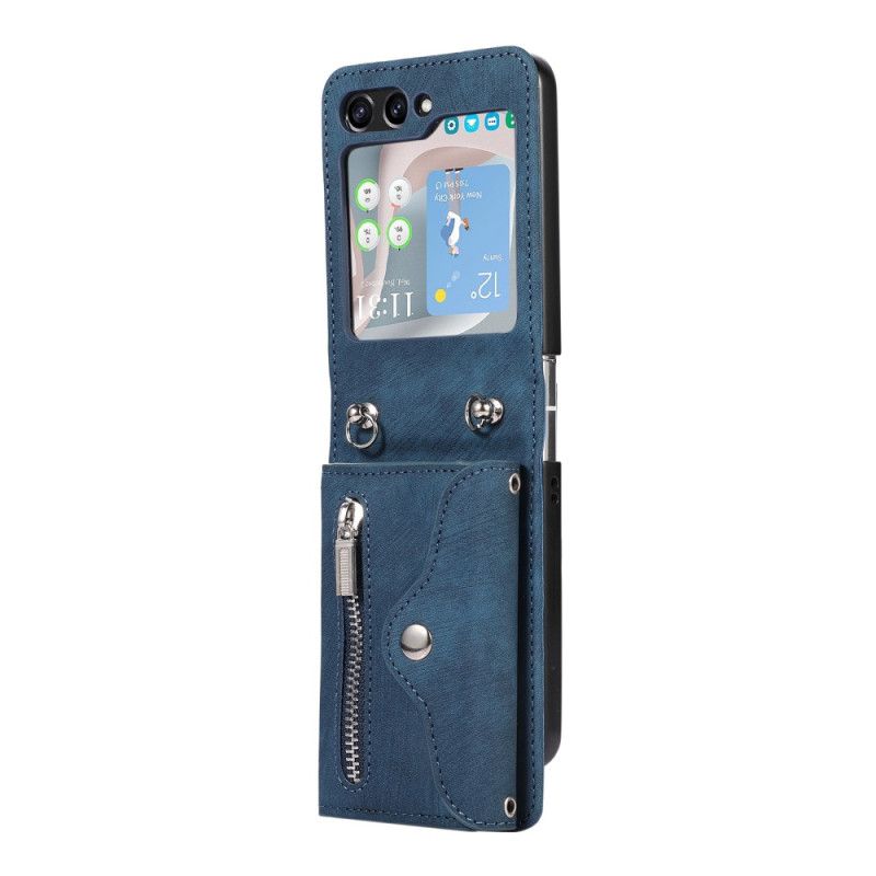 Coque Samsung Galaxy Z Flip 5 Portefeuille avec Bandoulière