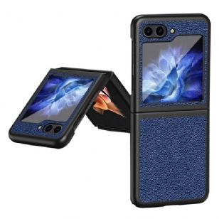 Coque Samsung Galaxy Z Flip 5 Simili Cuir Litchi Classique