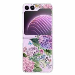 Coque Samsung Galaxy Z Flip 5 Transparente Fleurs