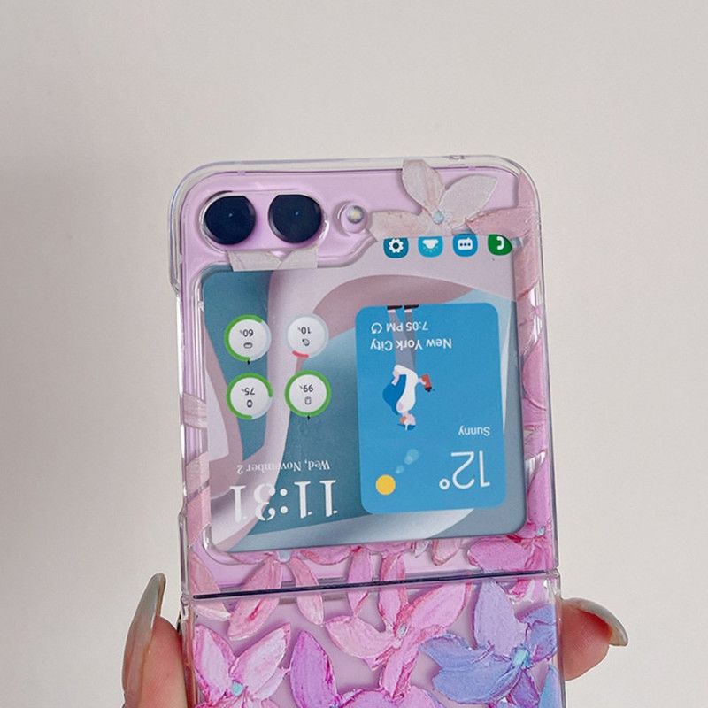 Coque Samsung Galaxy Z Flip 5 Transparente Fleurs Graphiques