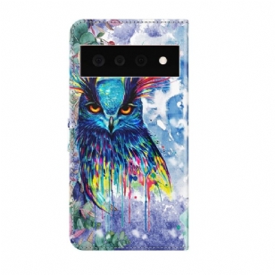 Housse Google Pixel 6 Pro hibou aquarelle