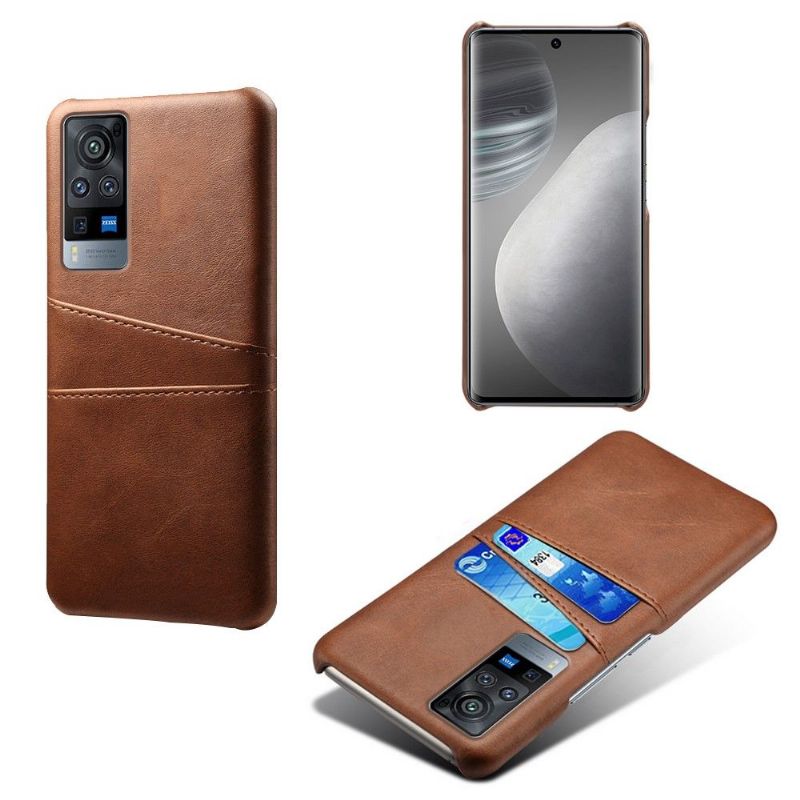 Coque Vivo X60 Mélodie effet cuir porte cartes